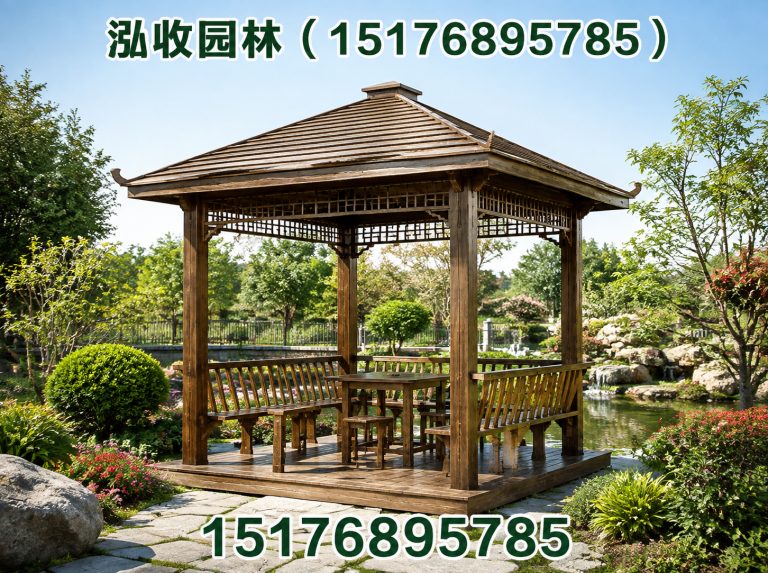神农架防腐木凉亭展示图